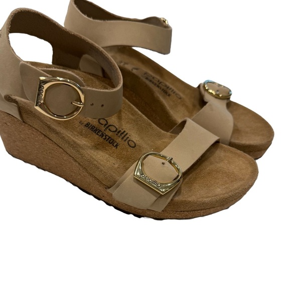 Birkenstock Papillio Soley Leather Wedge Sandals Size US 6-6.5 EU 37 BRAND NEW - Picture 1 of 15